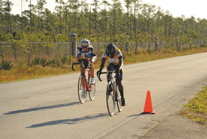 Cyclists compete in the Potcake Biathlon