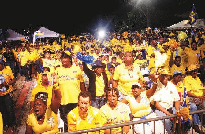 Hundreds attended Wednesday's PLP rally.