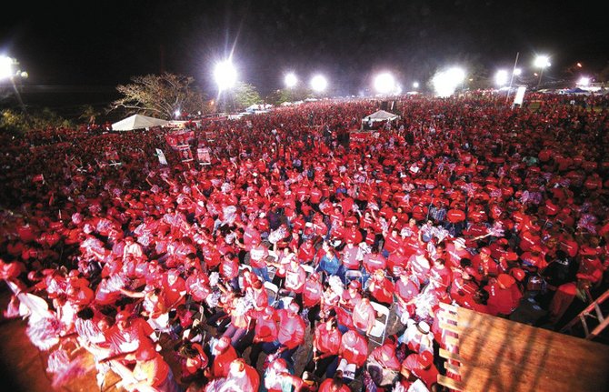 FNM supporters at a Clifford Park rally ahead of the 2012 general election.