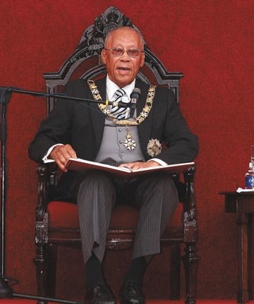 Governor General Sir Arthur Foulkes reads the Speech from the Throne.