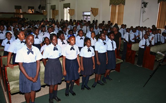 The 2012 graduating class of Claridge Primary School.