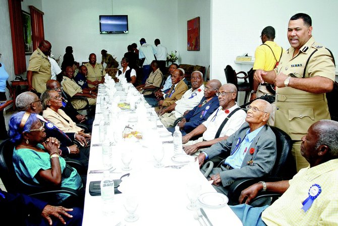 Police Commissioner Ellison Greenslade hosts Bahamain war veterans of the British Legion to a luncheon at the Police Headquarters.