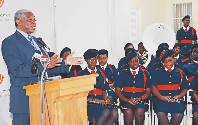 Minister of National Security Dr Bernard Nottage addresses members of the clergy attending the first Royal Bahamas Police Force/Bain and Grant's Town Urban Renewal Centres Village Keepers Seminar.