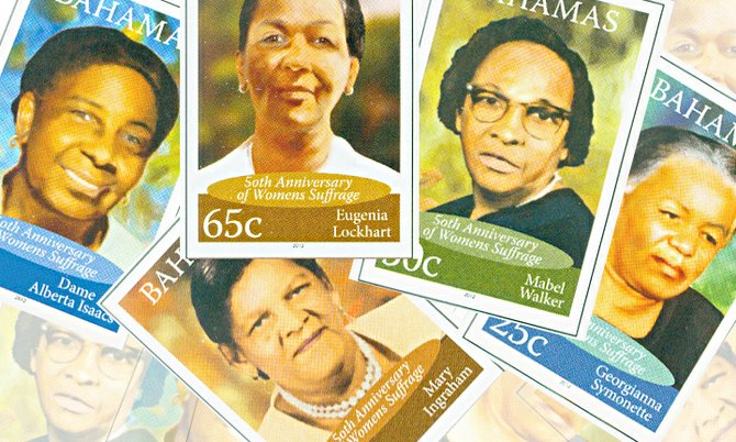 The new stamps honouring the women's suffrage movement. 