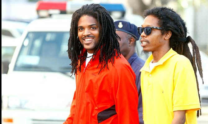 Jonathan Armbrister (left) and David Collins at court.