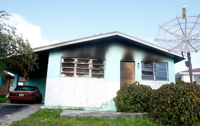 The house in the aftermath of the fire.