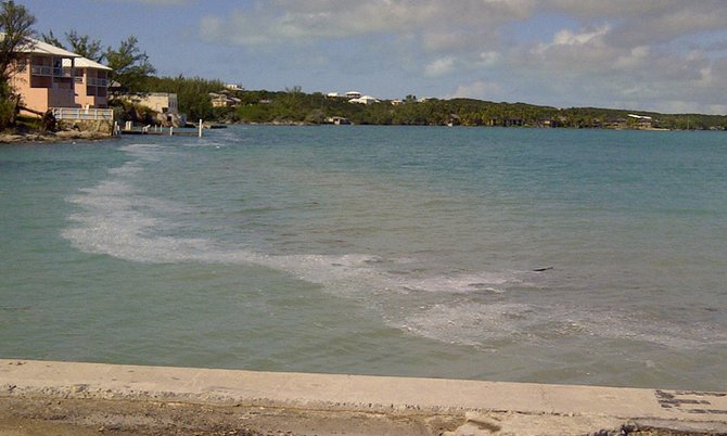Part of the stretch of coast in Exuma said by Phenton Neymour to be damaged by works.