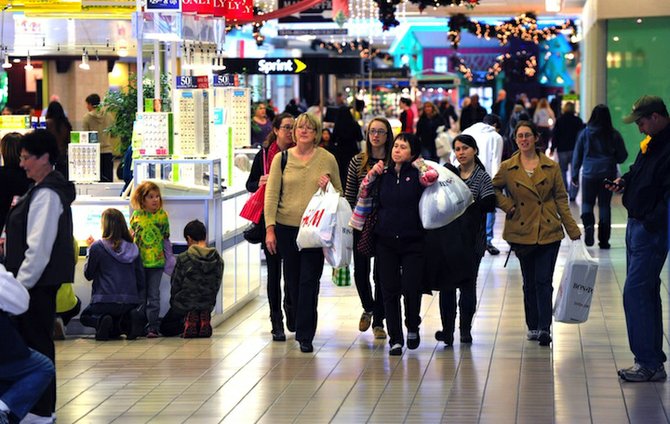 Shoppers were out in force Black Friday morning Nov. 23, 2012 at the Phillipsburg Mall, located in Phillipsburg N.J. (AP Photo/Express-Times, Sue Beyer)