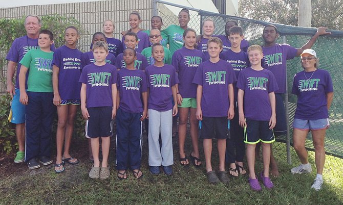 TEAM SWIFT had 12 out of 19 swimmers (or 63 per cent of the team) score in the finals. It scored 197.5 points to finish 21st out of a field of 50 teams at the annual Winter Swimming Championships in Plantation, Florida. 
 

