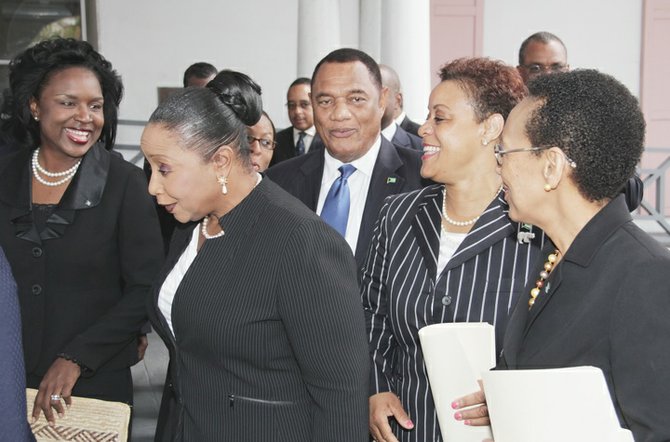 Members of Parliament at the Churchill Building to mark the Women’s Suffrage Movement in the Bahamas. The need for women to continue the good fight is clear - and can be seen even in the recent US election battle, where Senate candidate Richard Mourdock, below, said of women left pregnant by a rapist: “When life begins with that horrible situation of rape, that is something that God intended to happen.” He lost his bid for office. 