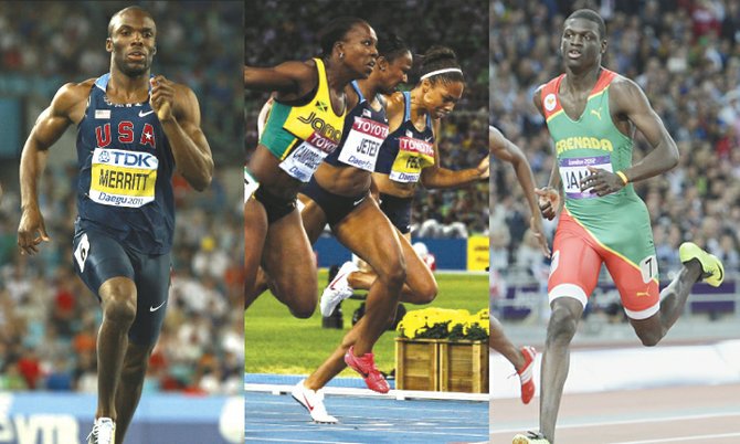 LaShawn Merritt, Veronica Campbell-Brown and Kirani James