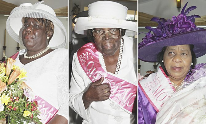 FROM LEFT: Unselfish Mother Carilee Rolle, Oldest Mother Naomi Lightbourne, Mother of the Year Sybeline Ruth Ferguson.
