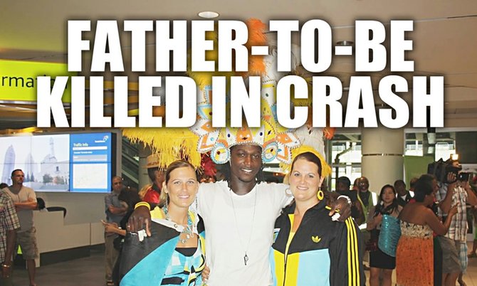 Lavardo Anthon Burrows is in the middle with his sister-in-law, Jane Angove, on the left and his wife, Christine Burrows, on the right. This was at Toronto Pearson Airport welcoming tourists to Toronto for the Caribbean Carnival. Picture courtesy of Mr Burrows’ family.