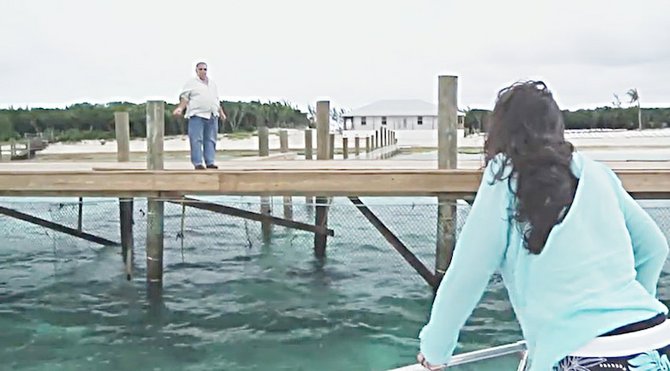 San Duncombe, of ReEarth, pictured in an image from a YouTube video filmed during a visit to Blackbeard's Cay by environmentalists to raise concerns about conditions at the location.