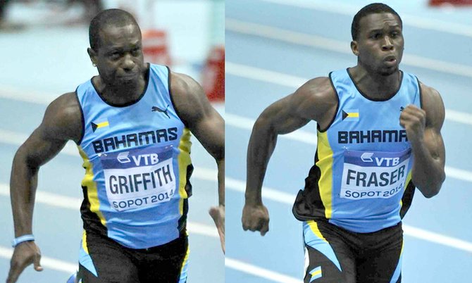Adrian Griffifth and Warren Fraser. Photos/Bahamas Athletics/Kermit Taylor. 