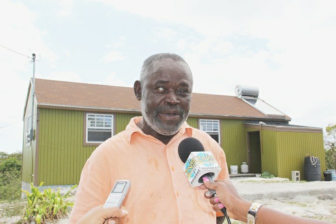 Vincent “Blake” Jolly says thanks to Urban Renewal for the additions to his home in New Bight, Cat Island.Photos: Letisha Henderson/BIS



