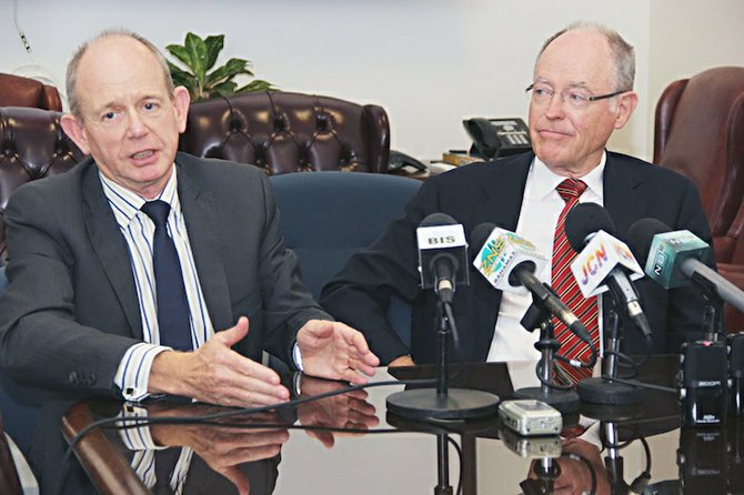 Pictured are John Shewan, Adjunct Professor of Accounting, and Don Brash, of Brash Consultancy Service.