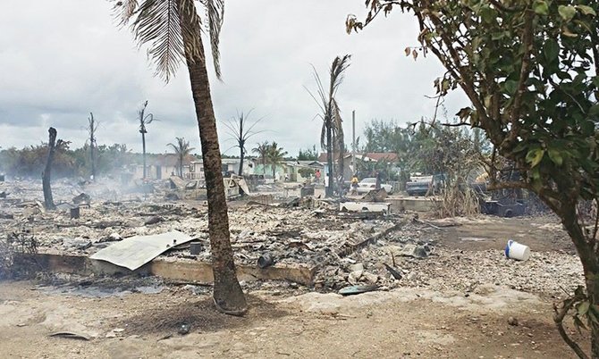 The scene of devastation at Sand Banks, Abaco.