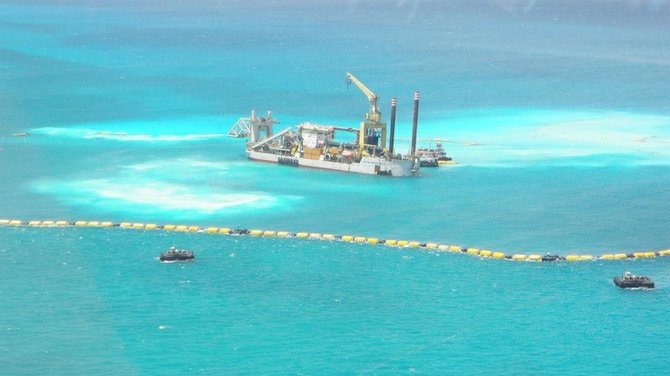 Dredging work in Bimini.