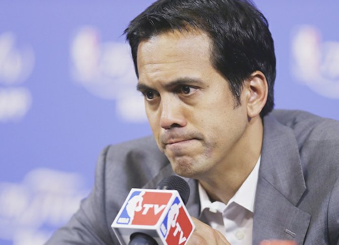 Miami Heat head coach Erik Spoelstra after Game 3 of the NBA basketball finals against the San Antonio Spurs.
