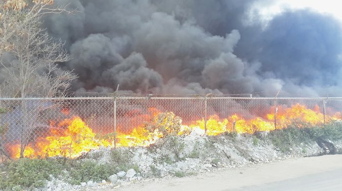 Pictured is one of the latest dump fires. 