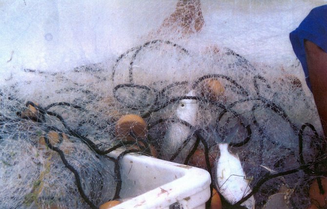 TANGLED WEB: A picture, taken by Long Island bonefishing visitors, that is said to show illegal netting in action.