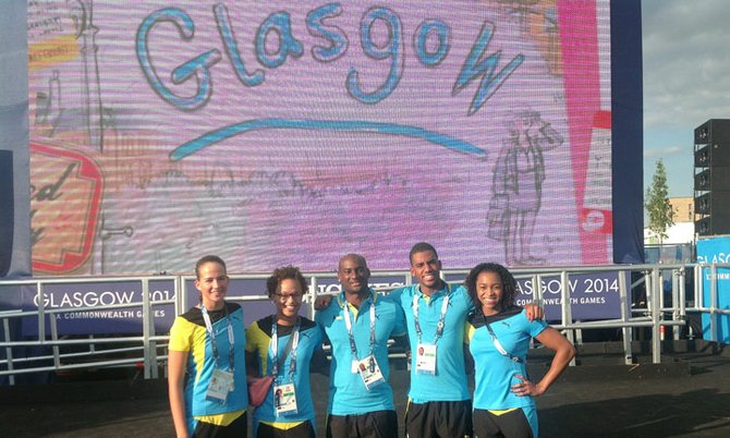 SWIMMERS (l-r) Joanna Evans, Ariel Weech, Elvis Burrows, Dustin Tynes and Arianna Vanderpool-Wallace.