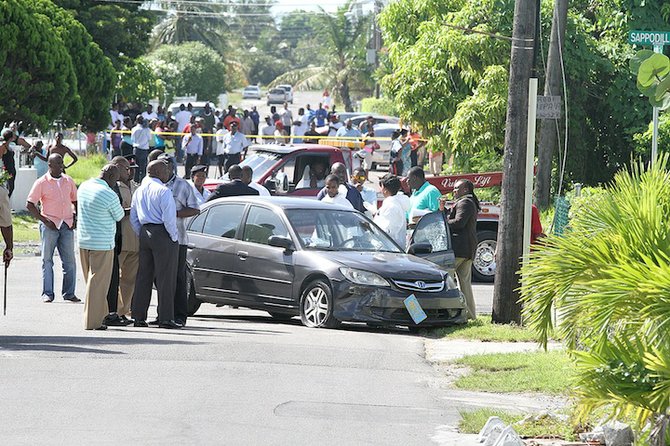 The scene of the shooting in Pinewood. Photo: Tim Clarke/Tribune staff