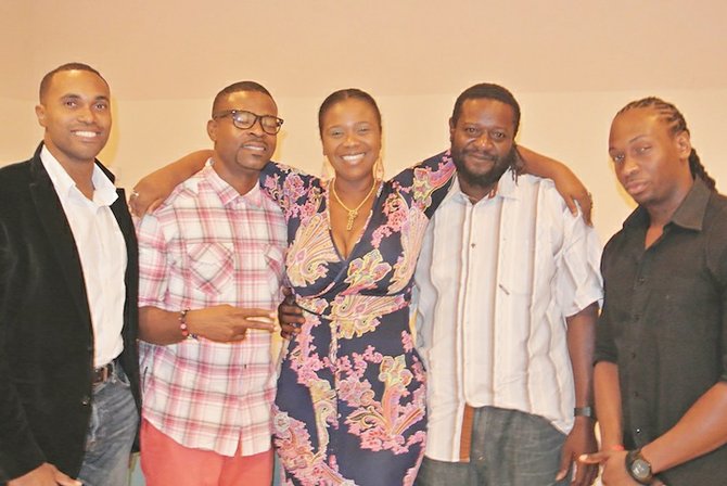 Stanya Davis with the men’s team during her 'Cougarism' debate event last month.
