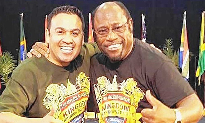 The final victim of the crash that killed Dr Myles Munroe and eight others has been identified. American Diego DeSantiago, pictured here with Dr Munroe, frequently travelled around the world as a translator with the Bahamian pastor. 
