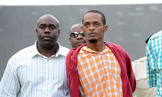 Jamal Emery Gibson (right) outside court. 