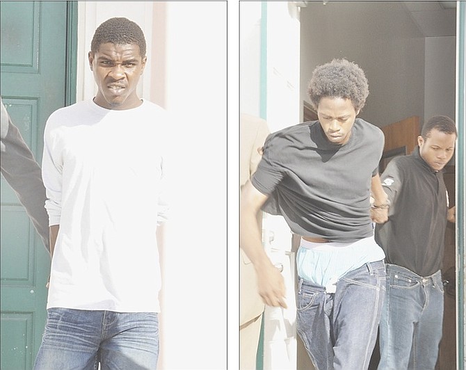 FROM LEFT: Hudson Roberts, one of eight people charged in connection with a stolen vehicle ring on Grand Bahama. Ethan Duncombe and Deijon Cox were also charged.