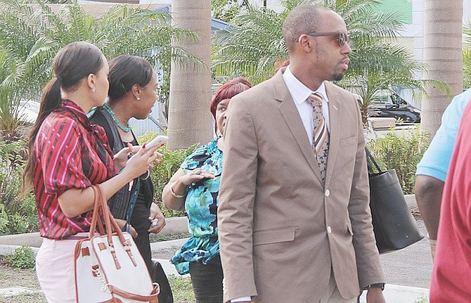 Edmund Lewis Jr outside court yesterday.