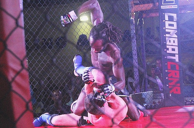 The BOMAC Cage Fights 1 featured seven bouts on the card hosted at Mario’s Bowling and Entertainment Palace. Fighters from Trinidad, Jamaica, Cayman Islands and United States competed alongside top local talent on the bout card. Photo by Tim Clarke/Tribune Staff
