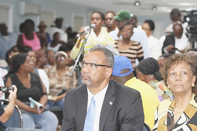 Marathon MP Jerome Fitzgerald at a May 2015 meeting called by residents to discuss the Rubis oil spill. 