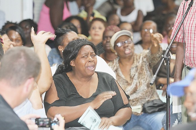 Residents at Monday’s town hall meeting in the Marathon constituency. Photo: Tim Clarke/Tribune Staff