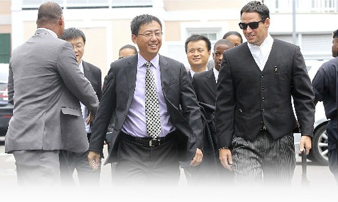 Sean Moree, front right, counsel for China Construction America Bahamas Ltd, at court yesterday. 
Photo: Tim Clarke/Tribune Staff