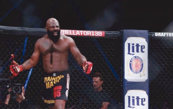 FIGHT NIGHT: Since Kevin ‘Kimbo Slice’ Ferguson defeated Ken Shamrock at Bellator 138 in June, relative newcomer Lorenzo Hood is the latest to take shots at the Bahamian-born former street fighter.
