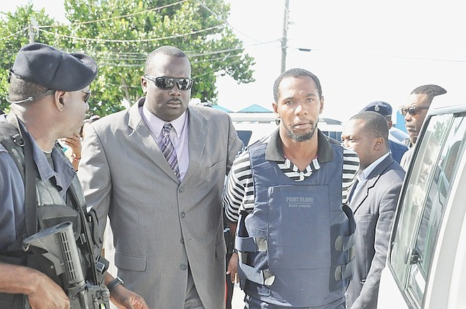 Kevin Dames, the fifth person to be charged in connection with killing Barry and Sheena Johnson in Grand Bahama, is arraigned in court. Photo: Vandyke Hepburn