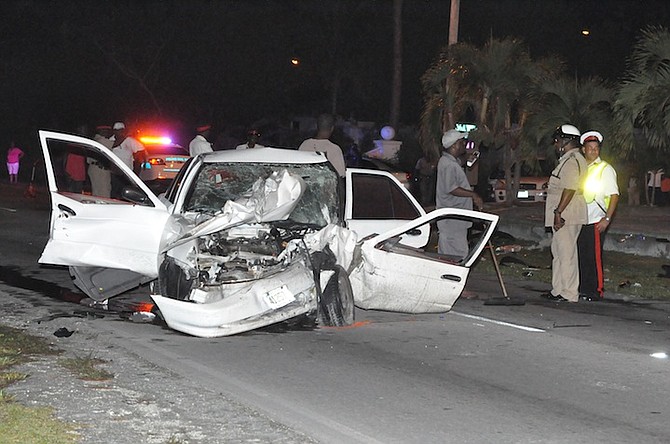 The scene of the accident on Thursday night. 
Photo: Vandyke Hepburn