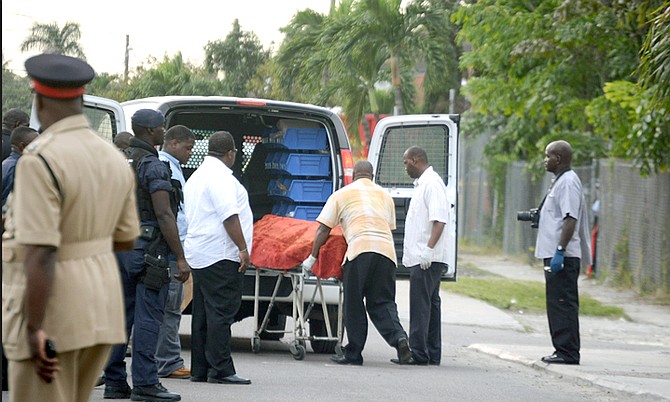 The body is removed from the scene in Nassau Village.