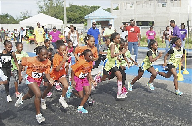 YOUNGSTERS compete in the 2nd annual Thelma Murray Road Race, held at the Bahamas Hotrod Centre.