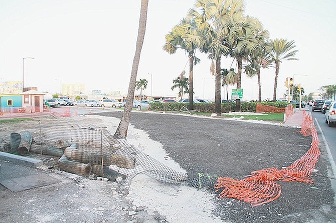 The new entrance under construction at Potter’s Cay Dock this week. 

Photo: Tim Clarke/Tribune Staff