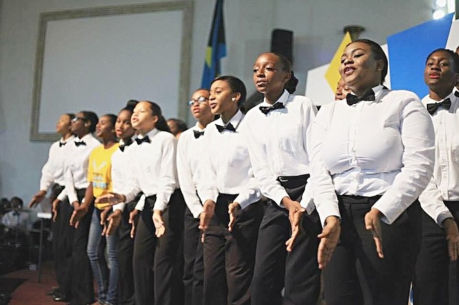 The Grand Bahama Youth Choir in action during a previous performance. 