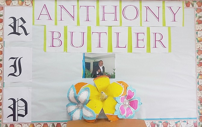 A memorial for the late Anthony Butler at COB yesterday. 