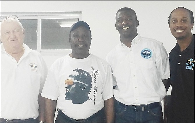 ONE ELEUTHERA GAMES: Shown (l-r) are Tony Crean, Johnny Butler, Colin Moss and Chris 'Fireman' Brown.