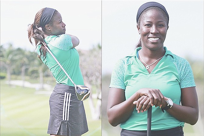 Georgette Rolle, a 30-year-old teaching professional in the Bahamas Golf Federation, will be among the 120 golfers from around the world that are expected to tee off on Thursday at the Ocean Club Golf Course in the Pure-Silk Bahamas LPGA Classic.
Photo by Tim Clarke/Tribune Staff
