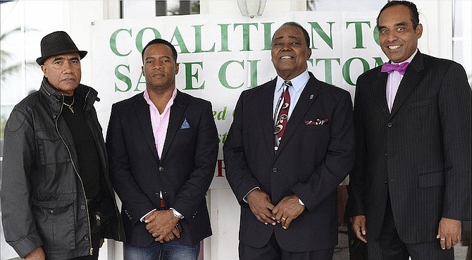 From left, Fred Munnings, Paul Moss, Rev CB Moss and Romi Ferreira at yesterday’s press conference. 