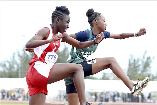 ACTION from the BAISS Track and Field Championships at the The Thomas A. Robinson Stadium.         
Photo: Shawn Hanna/Tribune staff