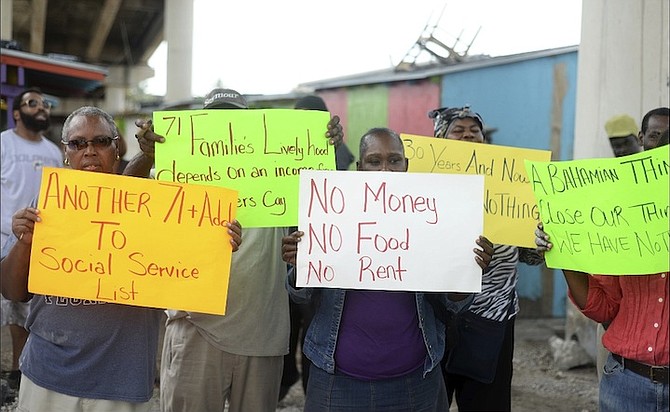 The Potters Cay Dock Fish, Fruit and Vegetables Association held a protest on Tuesday. 
Photo: Shawn Hanna/Tribune Staff